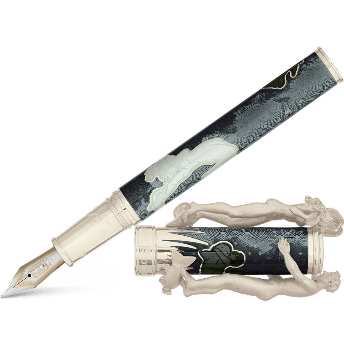 David Oscarson Marriage of the Waters Fountain Pen - Grey - Pen Boutique Ltd