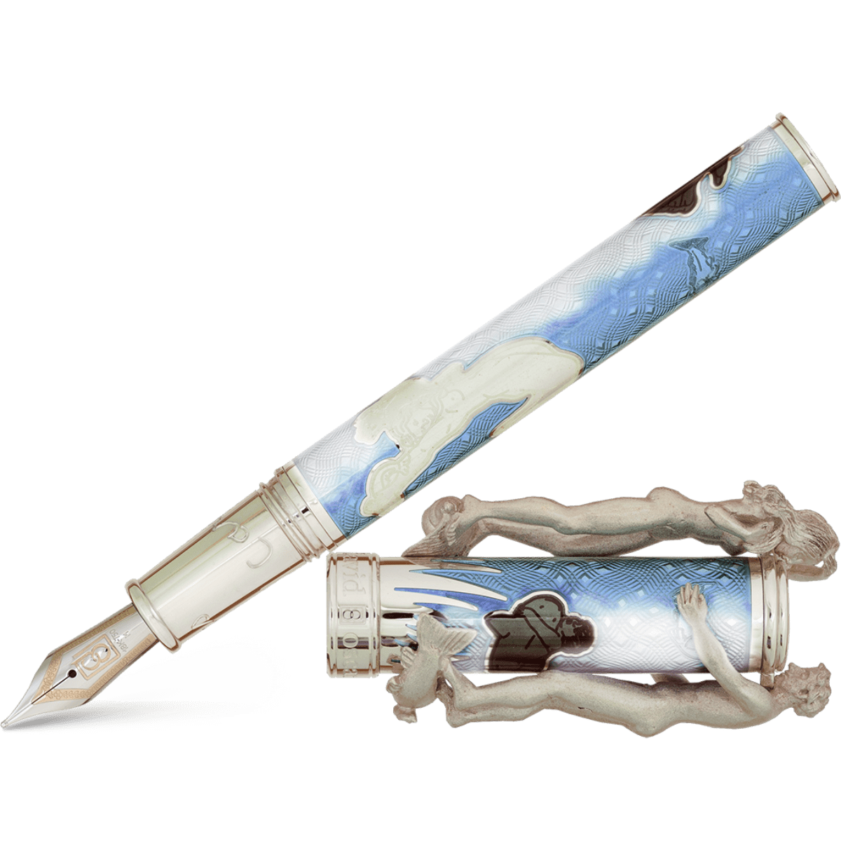 David Oscarson Marriage of the Waters Fountain Pen - Sapphire - Pen Boutique Ltd