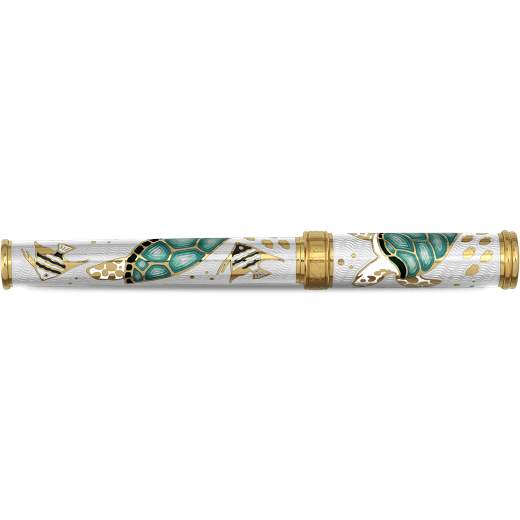 David Oscarson Sea Turtle Rollerball Pen - White - Pen Boutique Ltd