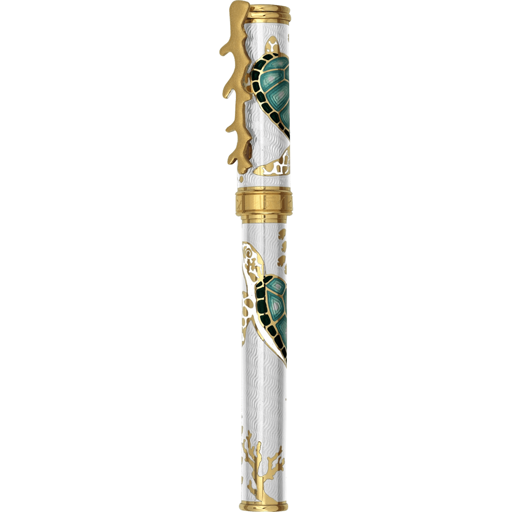 David Oscarson Sea Turtle Fountain Pen - White - Pen Boutique Ltd