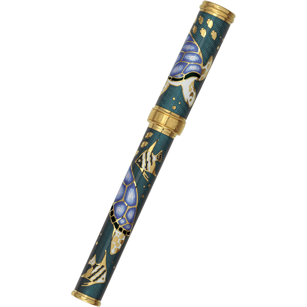 David Oscarson Sea Turtle Rollerball Pen - Teal - Pen Boutique Ltd