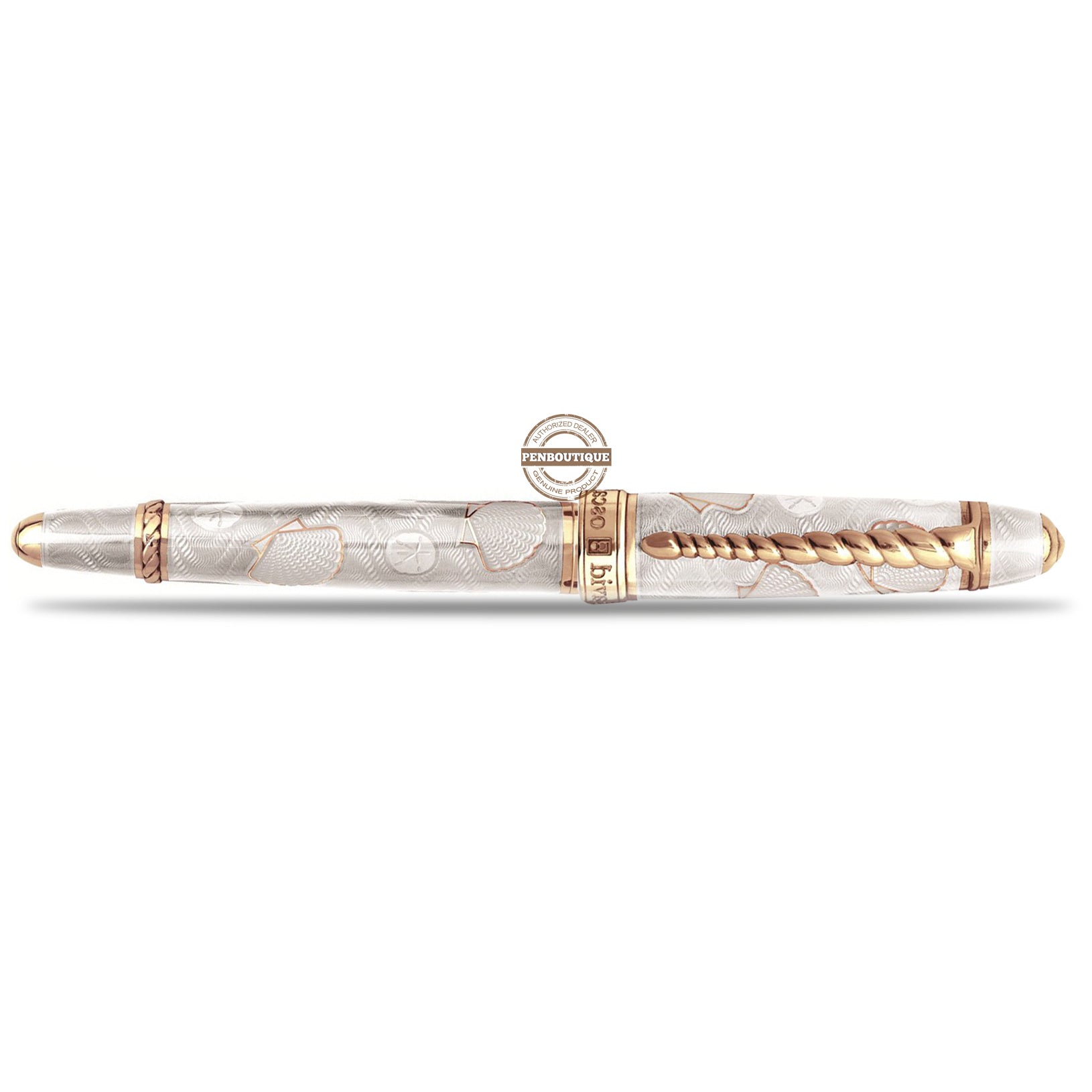 David Oscarson Seaside Rollerball Pen - Limited Edition - White Sand/Rose Gold Vermeil - Pen Boutique Ltd