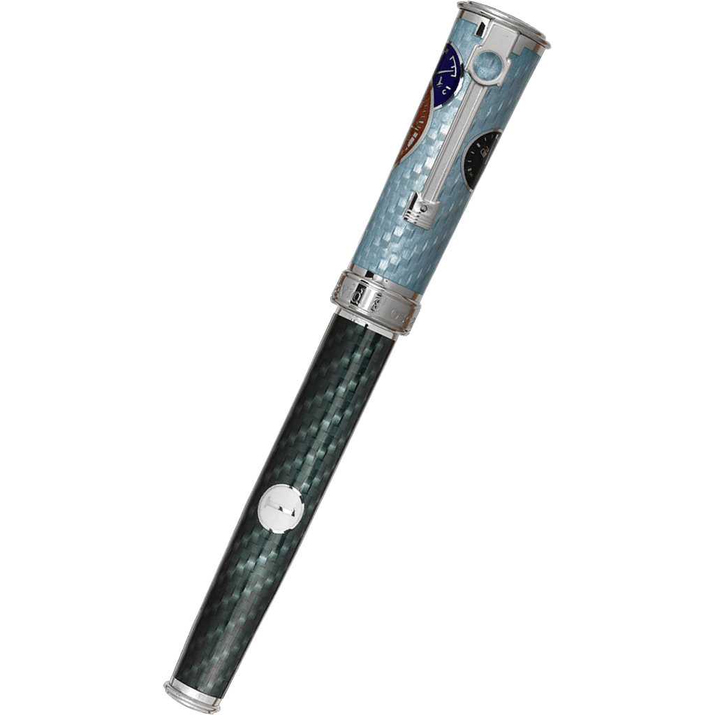 David Oscarson Take It To The Limit Rollerball Pen - Sky Blue Carbon - Pen Boutique Ltd