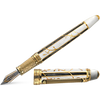 David Oscarson Trellis Fountain Pen - Limited Edition - White & BlacK/18k YG Vermeil - Pen Boutique Ltd