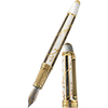 David Oscarson Trellis Fountain Pen - Limited Edition - White & BlacK/18k YG Vermeil - Pen Boutique Ltd