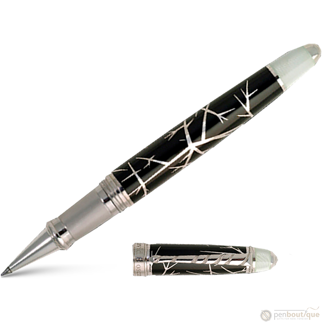 David Oscarson Winter Rollerball Pen - Winter Black & Rhodium-Pen Boutique Ltd