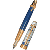 David Oscarson Deus Regit Fountain Pen - Blue - Gold Trim - Pen Boutique Ltd