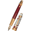 David Oscarson Deus Regit Fountain Pen - Red - Gold Trim - Pen Boutique Ltd