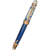 David Oscarson Deus Regit Rollerball Pen - Blue - Gold Trim - Pen Boutique Ltd