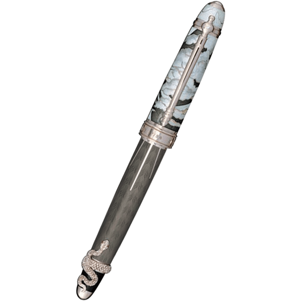 David Oscarson Deus Regit Rollerball Pen - Gray - Silver Trim - Pen Boutique Ltd
