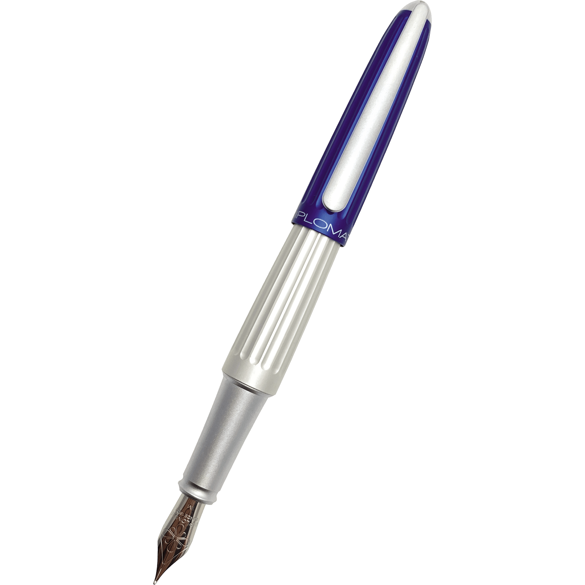 Diplomat Aero Fountain Pen - Blue/Silver - Steel Nib - Pen Boutique Ltd