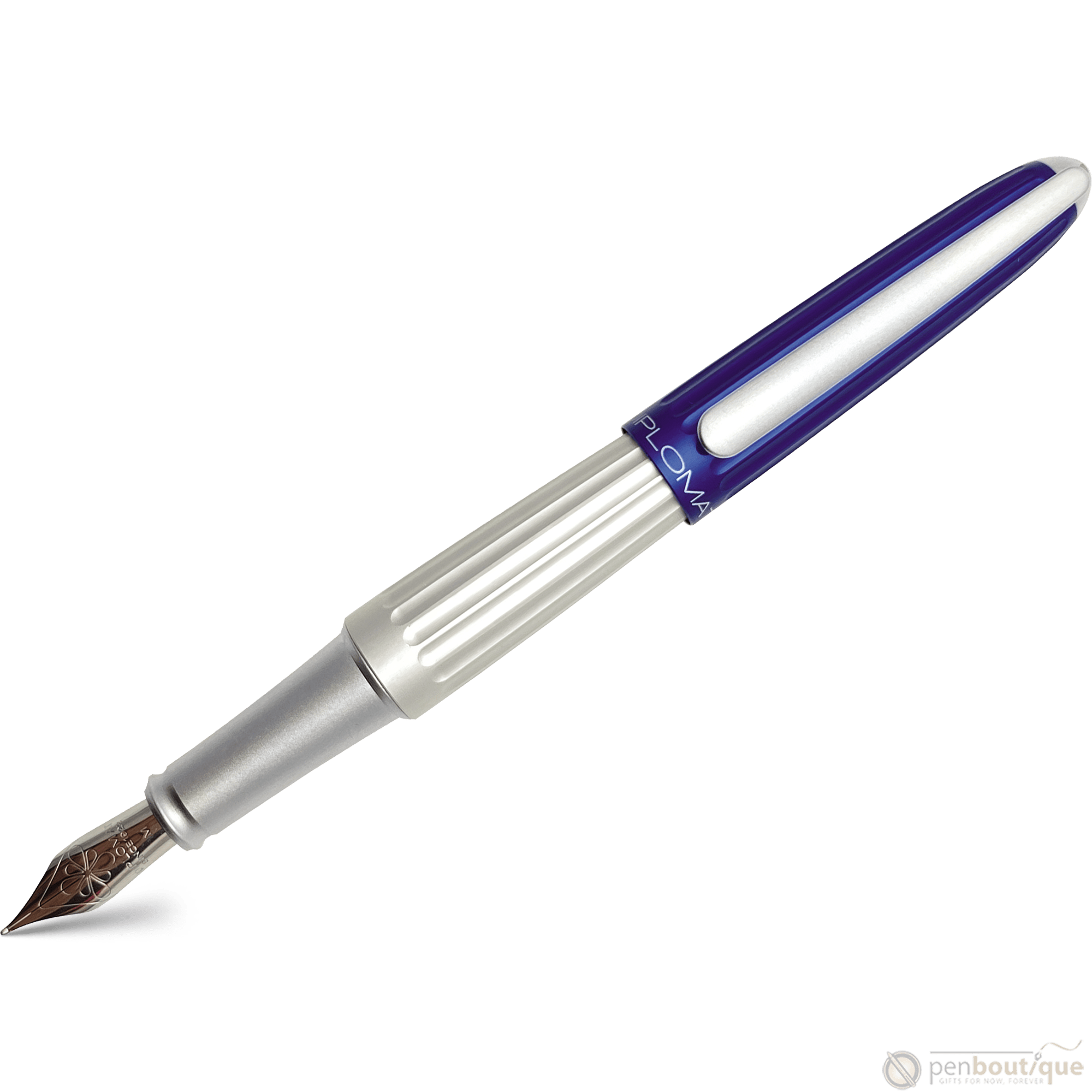 Diplomat Aero Fountain Pen - Blue/Silver - Steel Nib - Pen Boutique Ltd