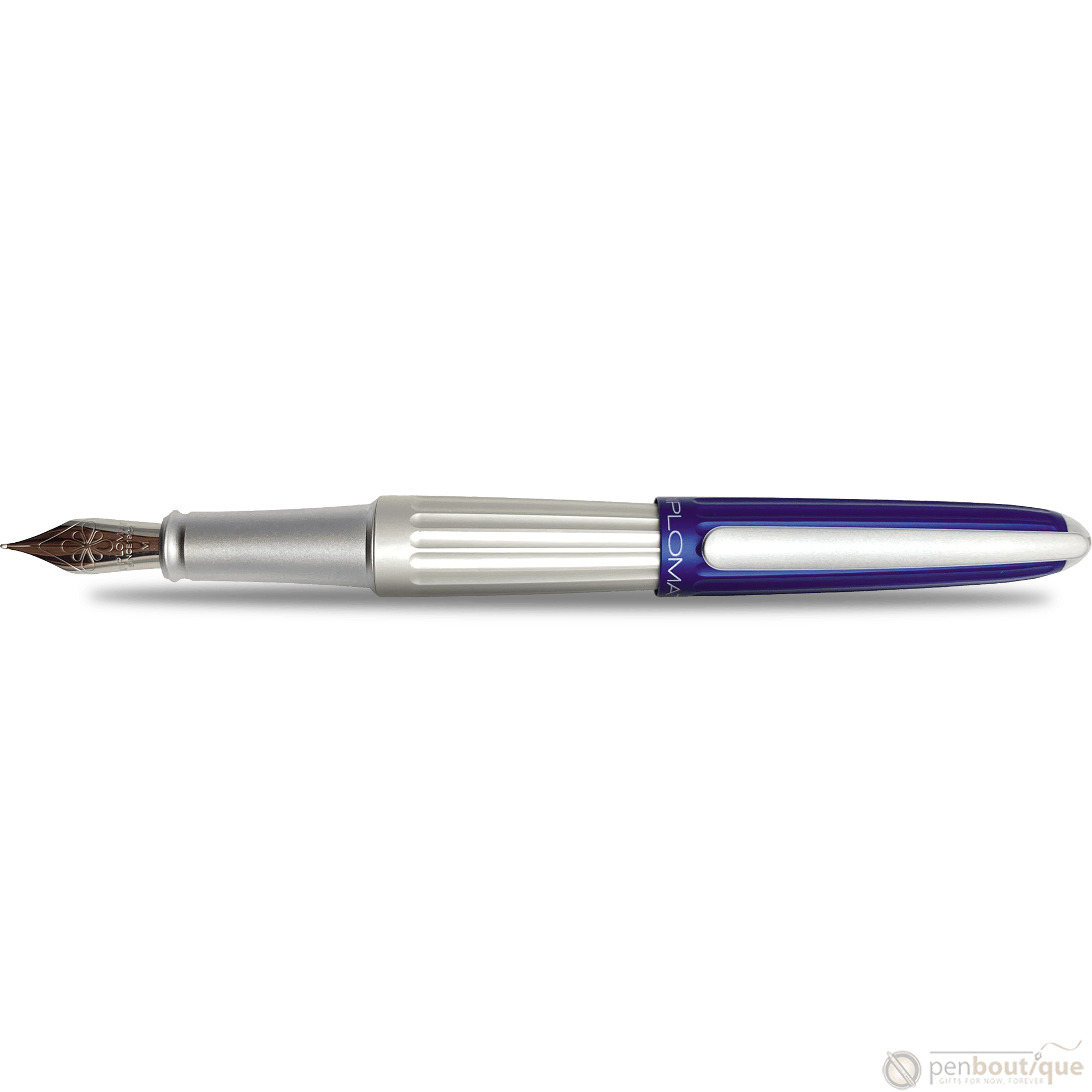 Diplomat Aero Fountain Pen - Blue/Silver - Steel Nib - Pen Boutique Ltd