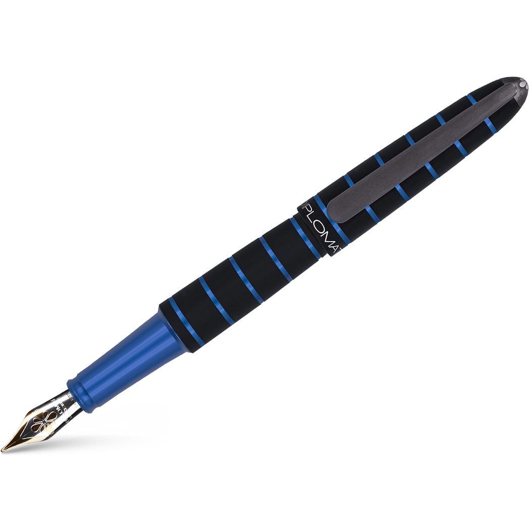 Diplomat Elox Ring Fountain Pen - Blue - 14K Gold Nib - Pen Boutique Ltd