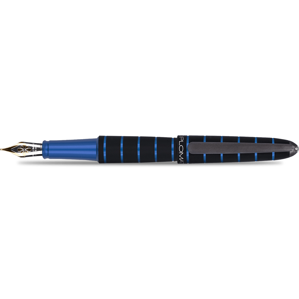 Diplomat Elox Ring Fountain Pen - Blue - 14K Gold Nib - Pen Boutique Ltd