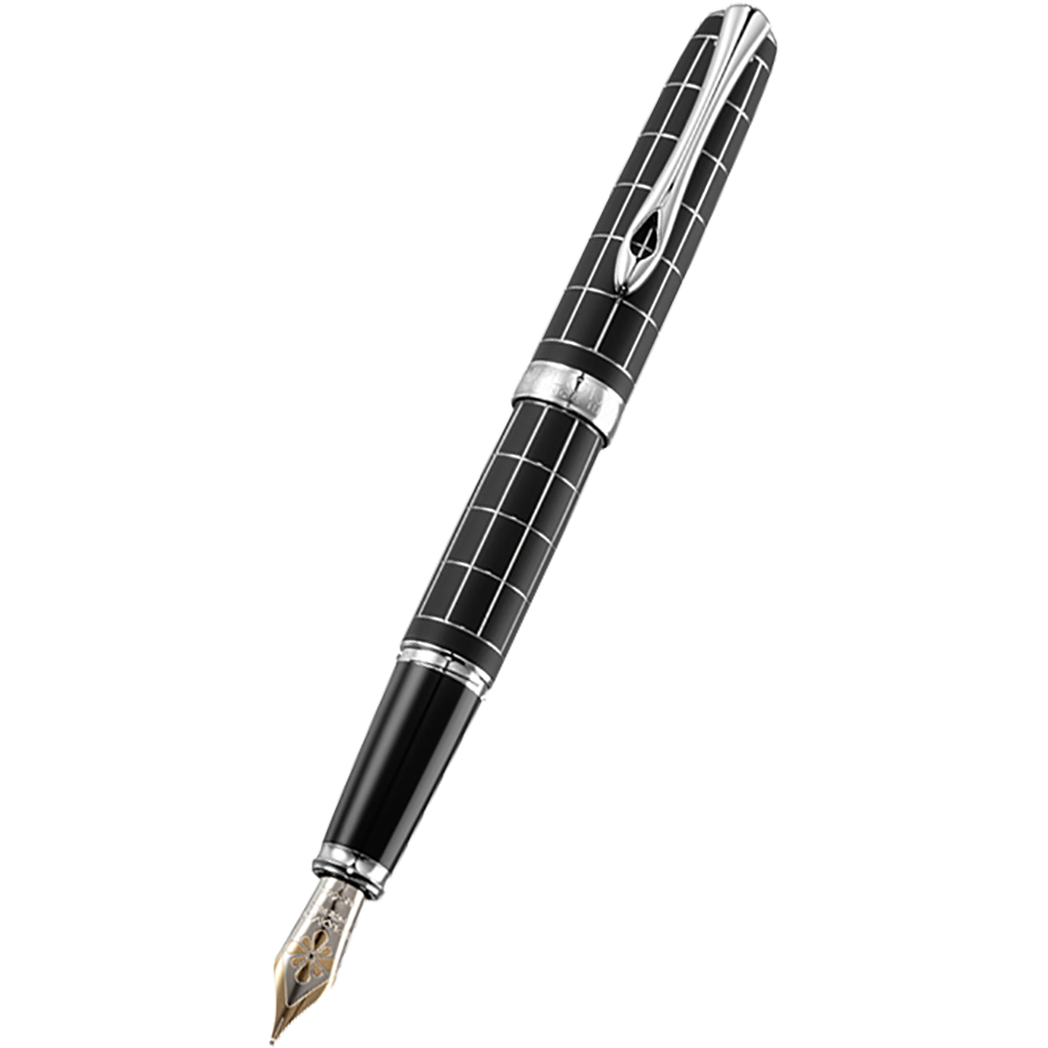 Diplomat Excellence A Plus 14K Fountain Pen - Rhomb Guilloche Lapis Black-Pen Boutique Ltd