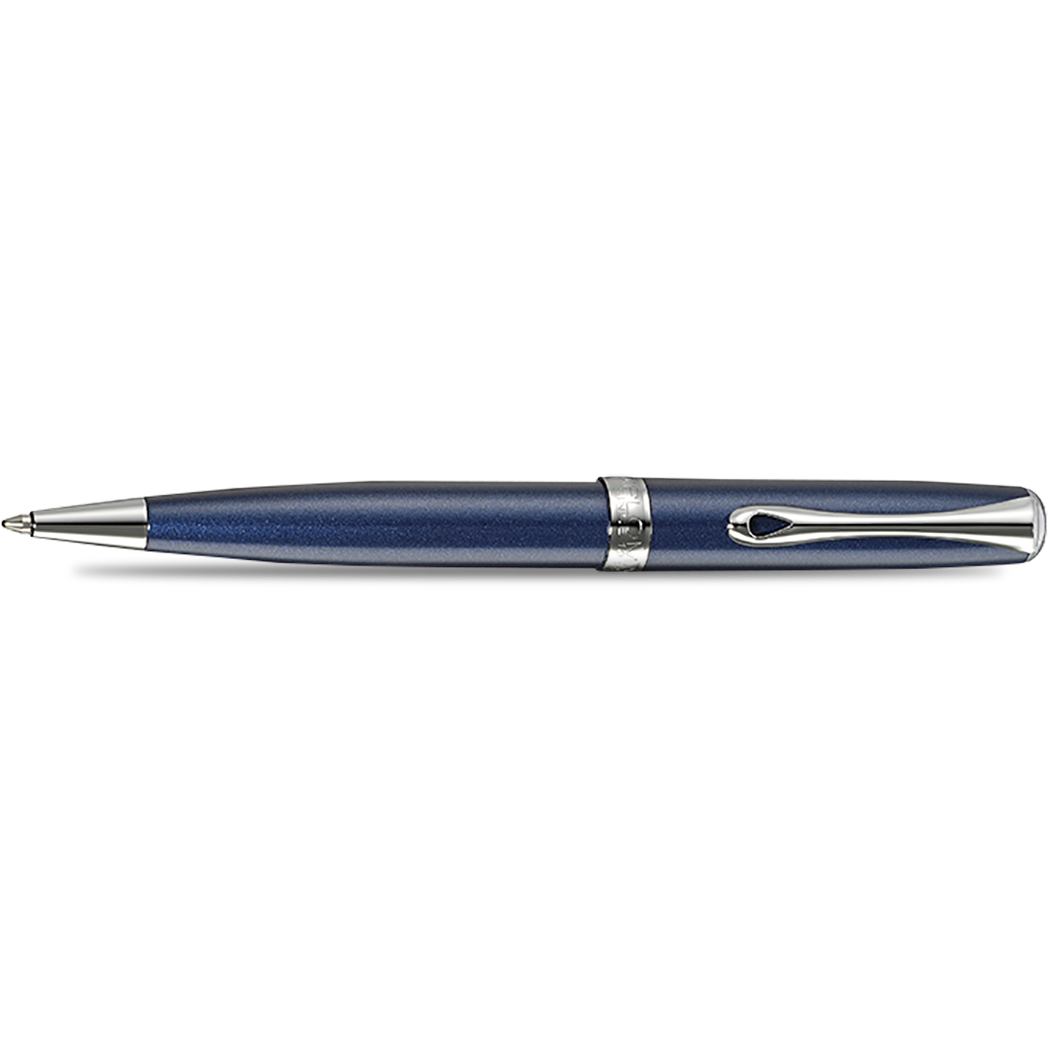Diplomat Excellence A2 EasyFLOW Ballpoint Pen - Chrome Trim - Midnight Blue-Pen Boutique Ltd