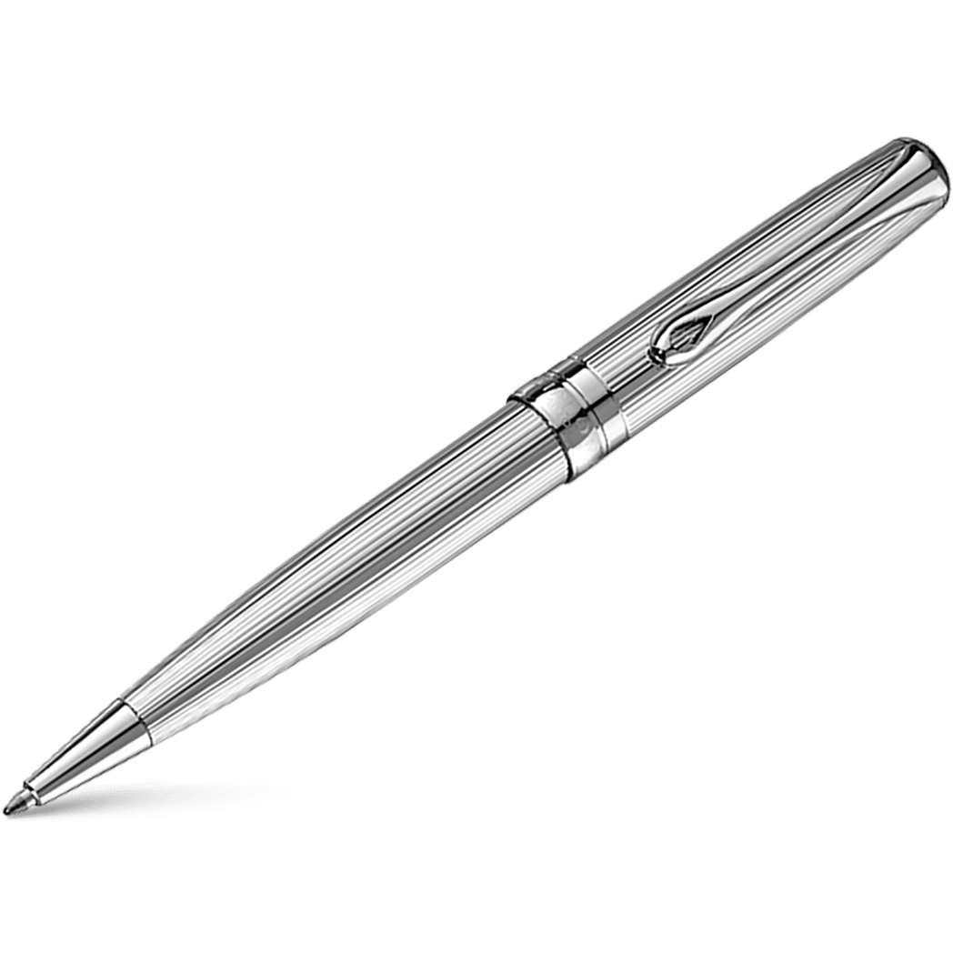 Diplomat Excellence A2 EasyFLOW Ballpoint Pen - Guilloche Chrome - Pen Boutique Ltd