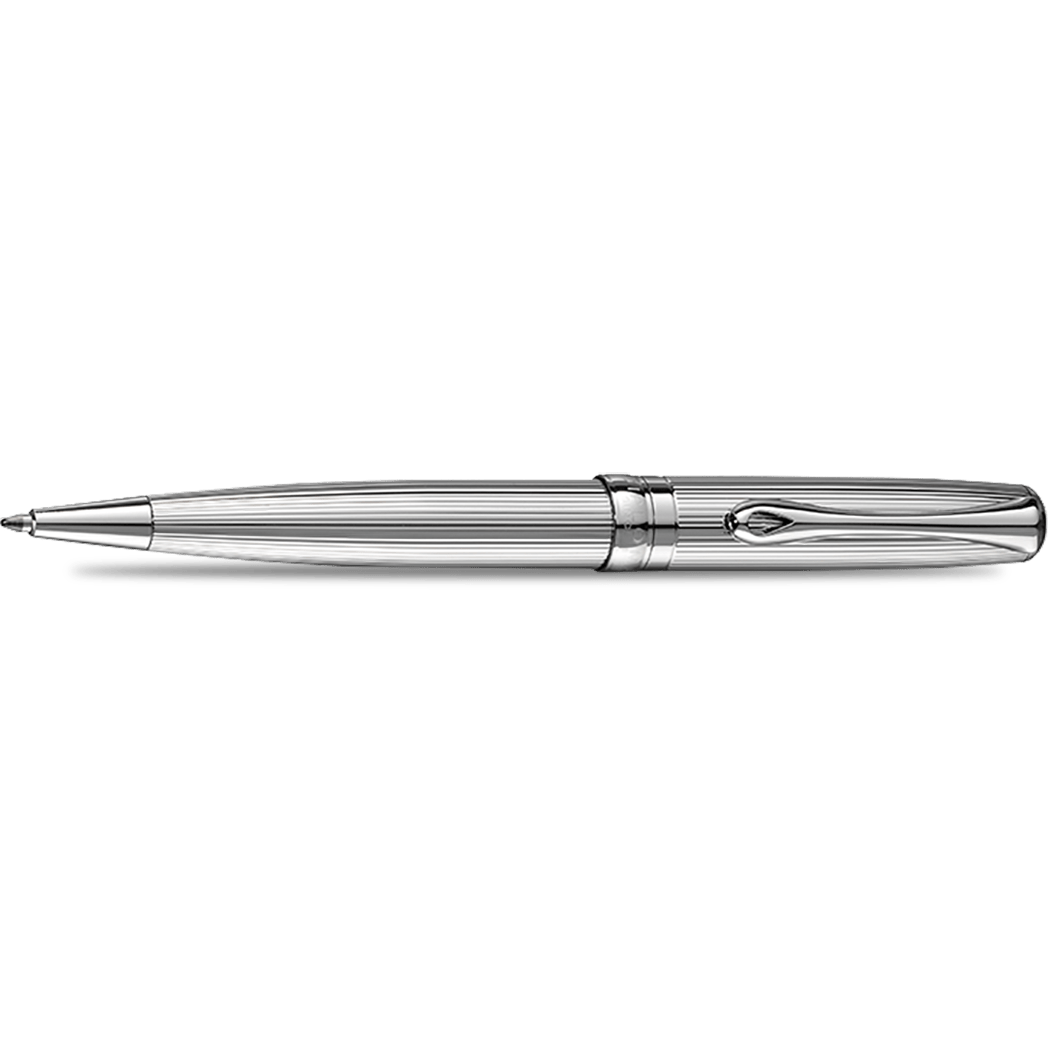Diplomat Excellence A2 EasyFLOW Ballpoint Pen - Guilloche Chrome - Pen Boutique Ltd