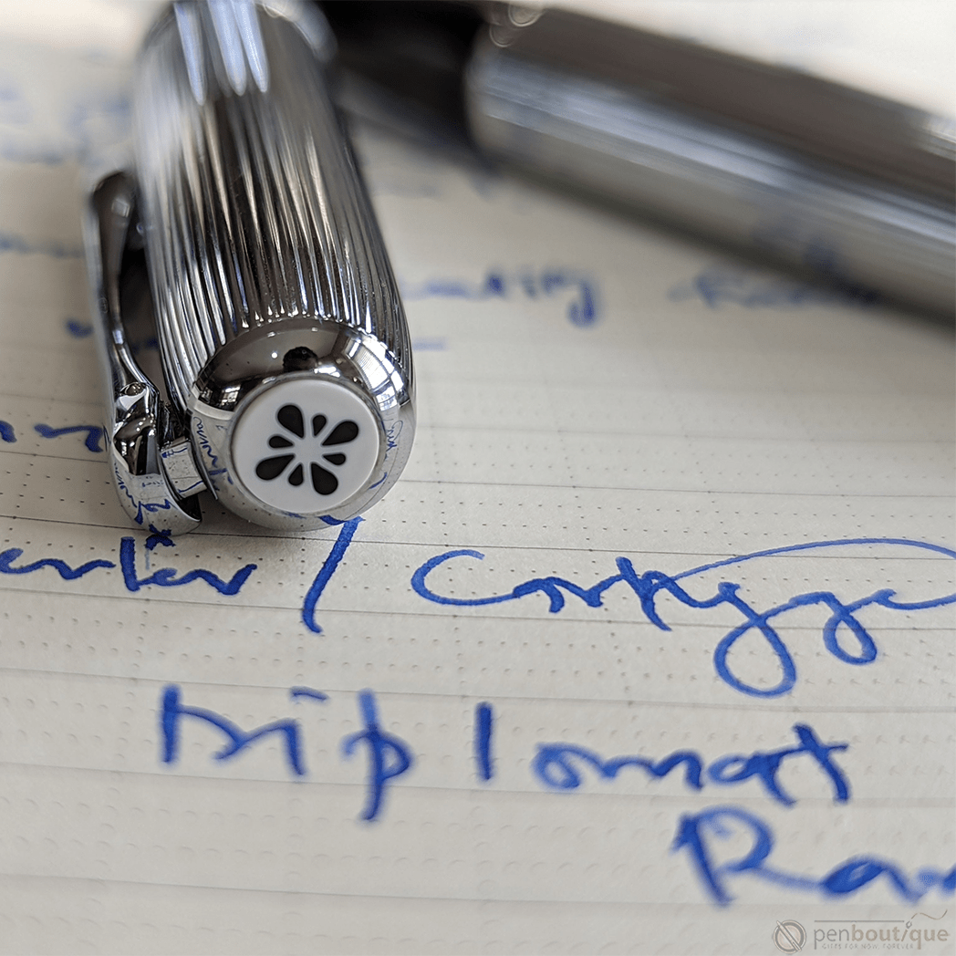 Diplomat Excellence A2 Fountain Pen - Guilloche Chrome - Pen Boutique Ltd
