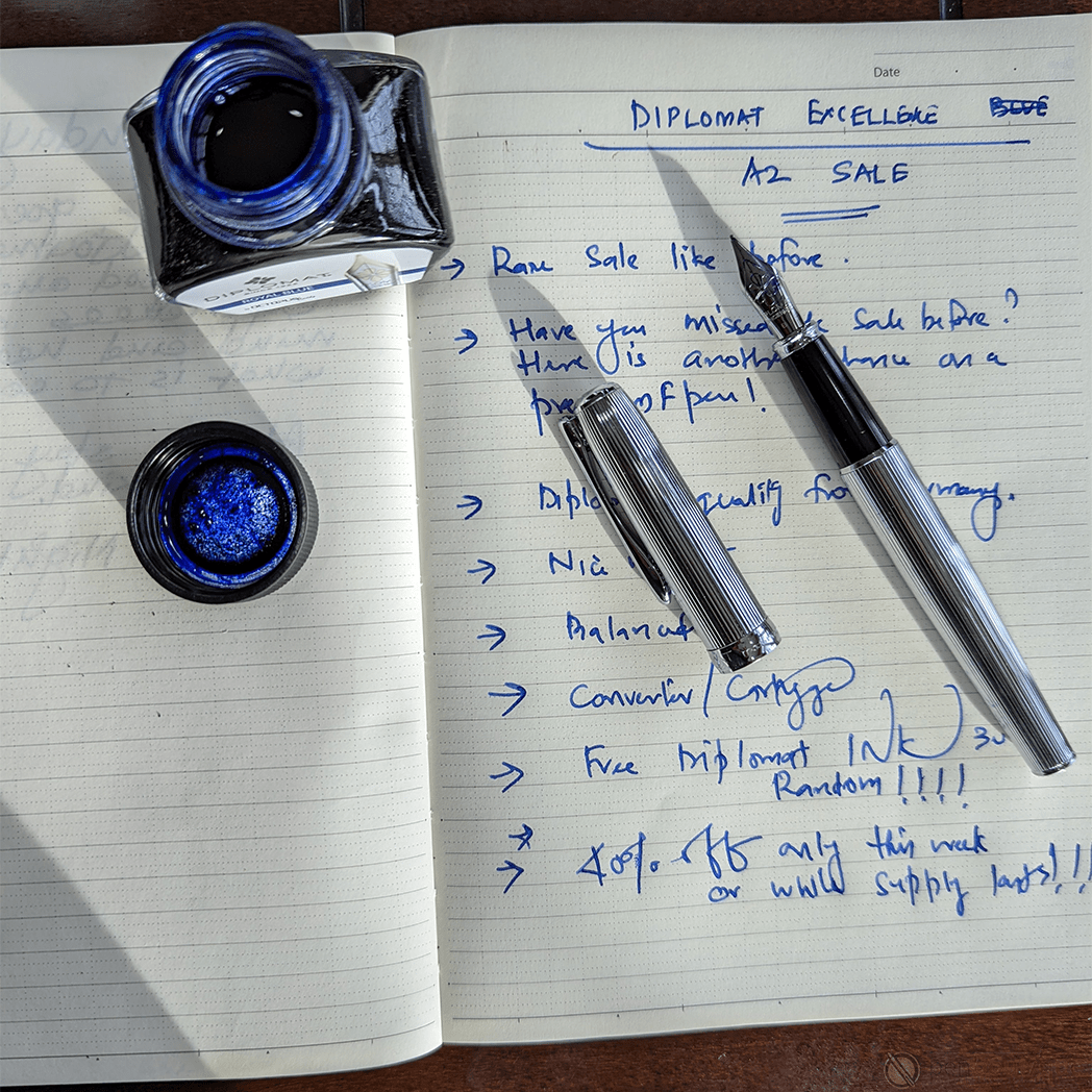 Diplomat Excellence A2 Fountain Pen - Guilloche Chrome - Pen Boutique Ltd