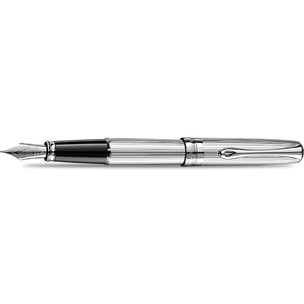 Diplomat Excellence A2 Fountain Pen - Guilloche Chrome - Pen Boutique Ltd