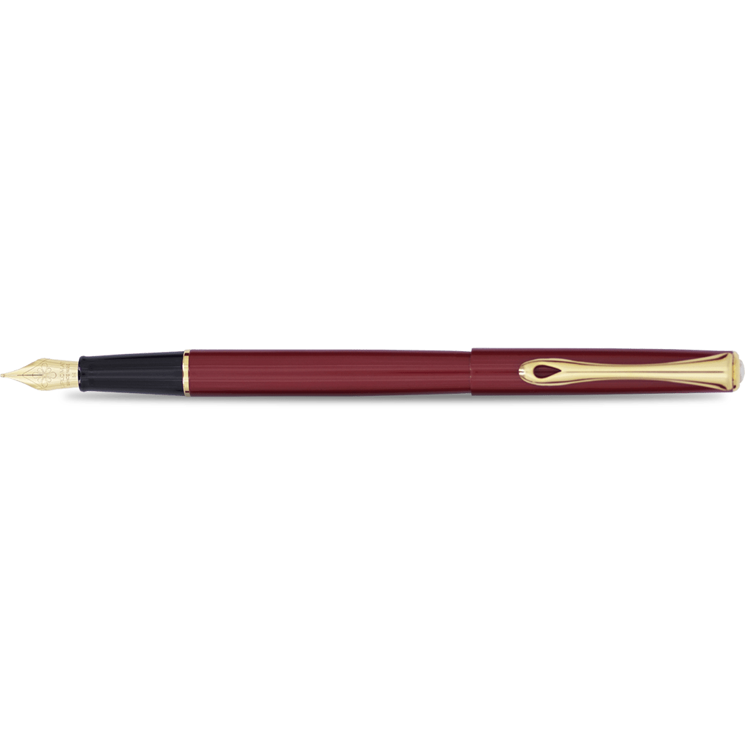 Diplomat Traveller Fountain Pen - Dark Red - Gold - Pen Boutique Ltd