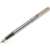 Diplomat Traveller Fountain Pen - Stainless Steel Gold - Pen Boutique Ltd