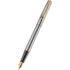Diplomat Traveller Fountain Pen - Stainless Steel Gold - Pen Boutique Ltd