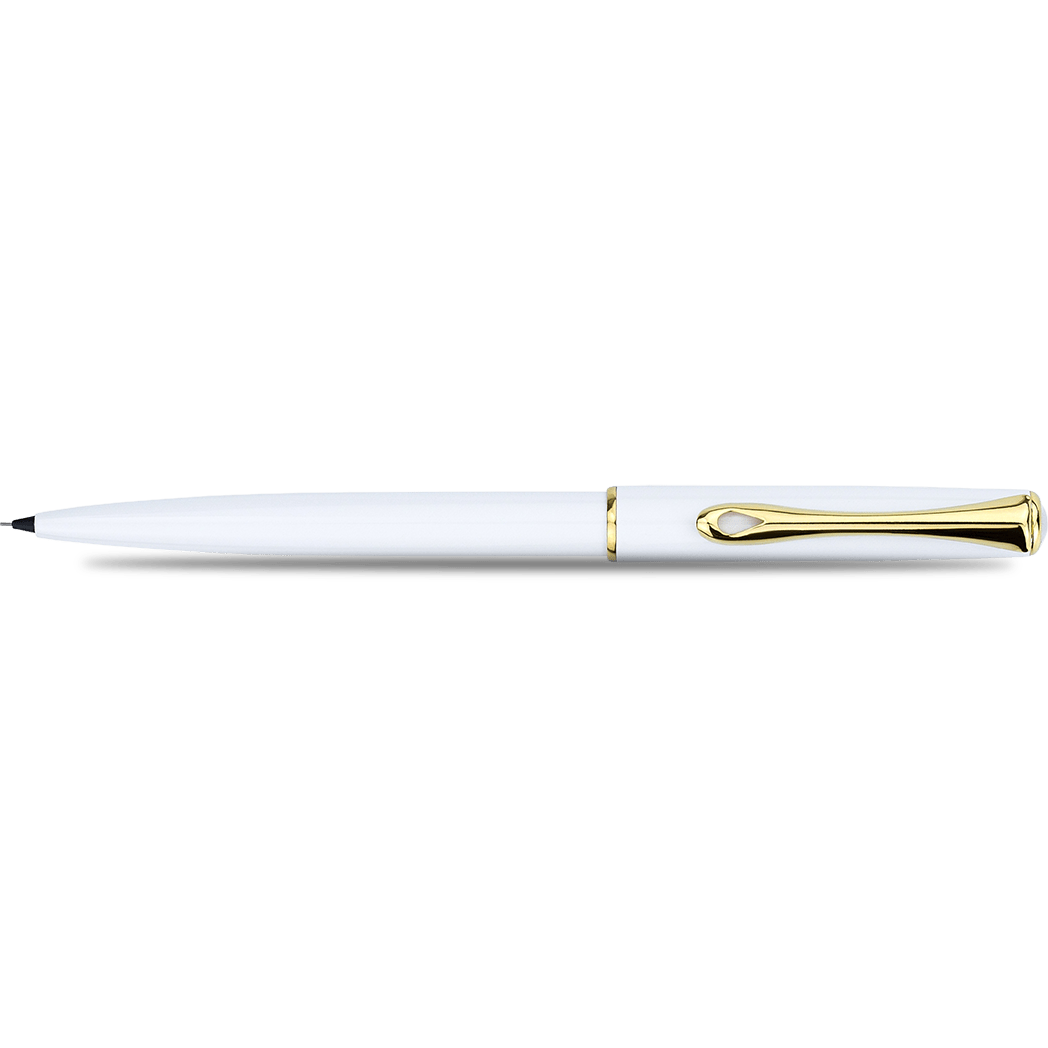 Diplomat Traveller Mechanical Pencil - Snowwhite - Gold Trim - Pen Boutique Ltd