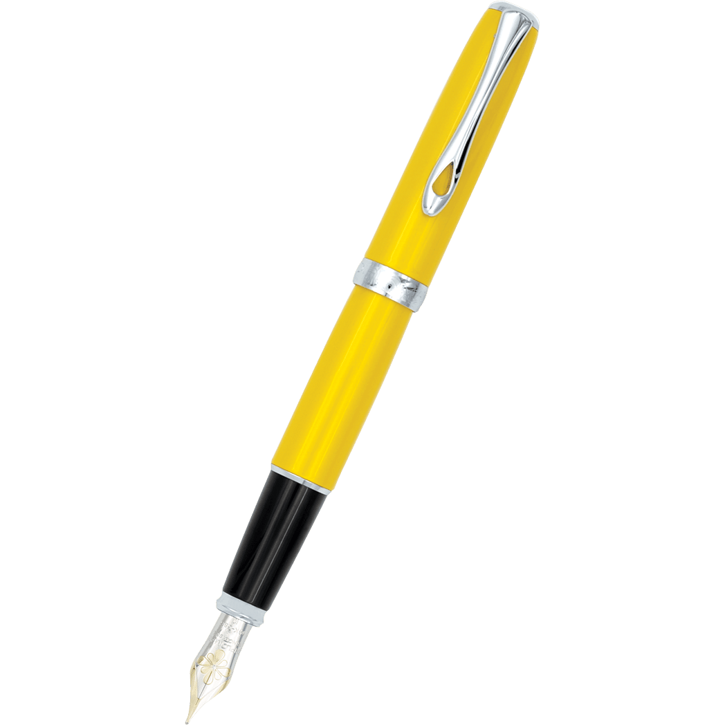 Diplomat Excellence A2 Yellow/Chrome 14k Fountain Pen - Pen Boutique Ltd