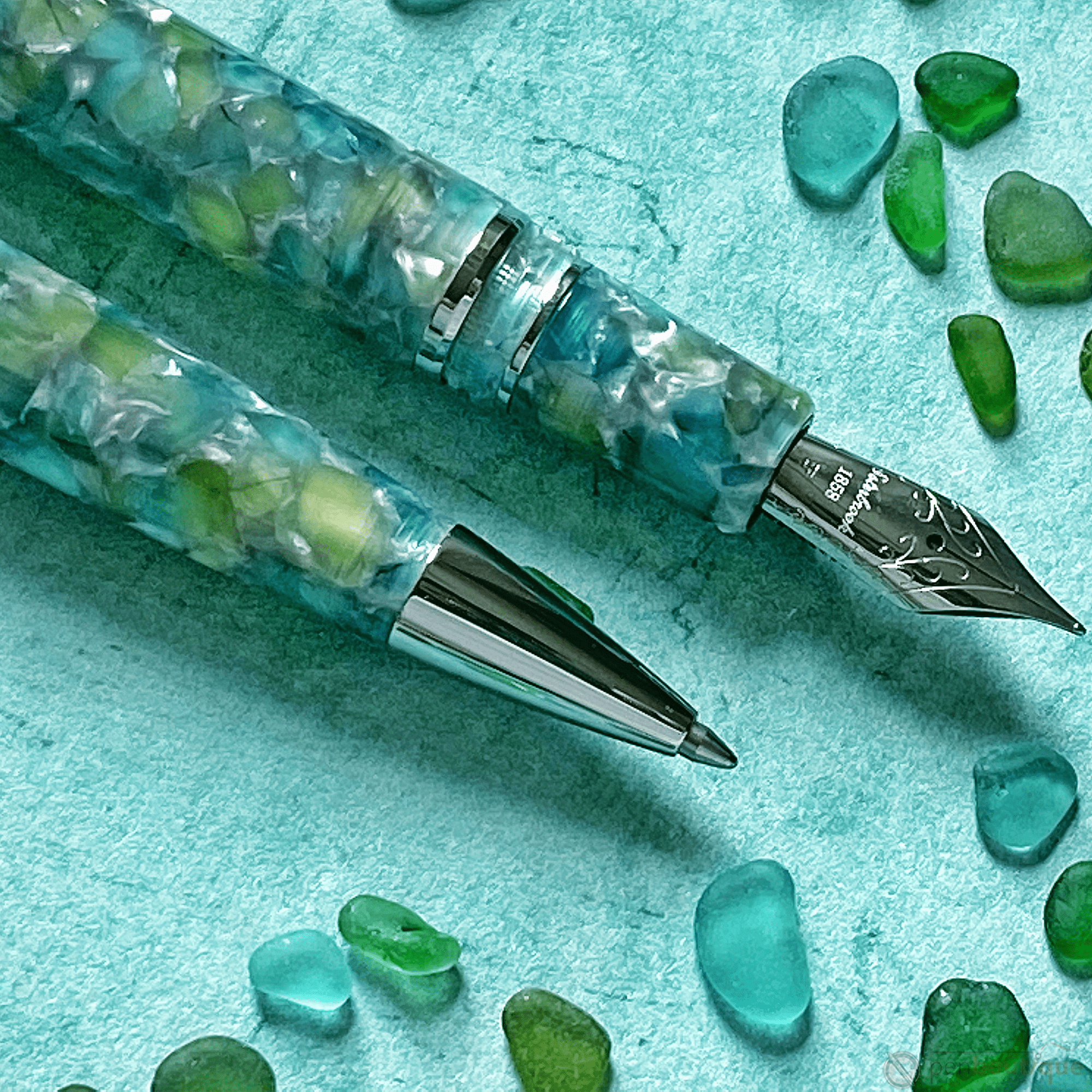 Esterbrook Estie Ballpoint Pen - Sea Glass - Palladium Trim - Pen Boutique Ltd