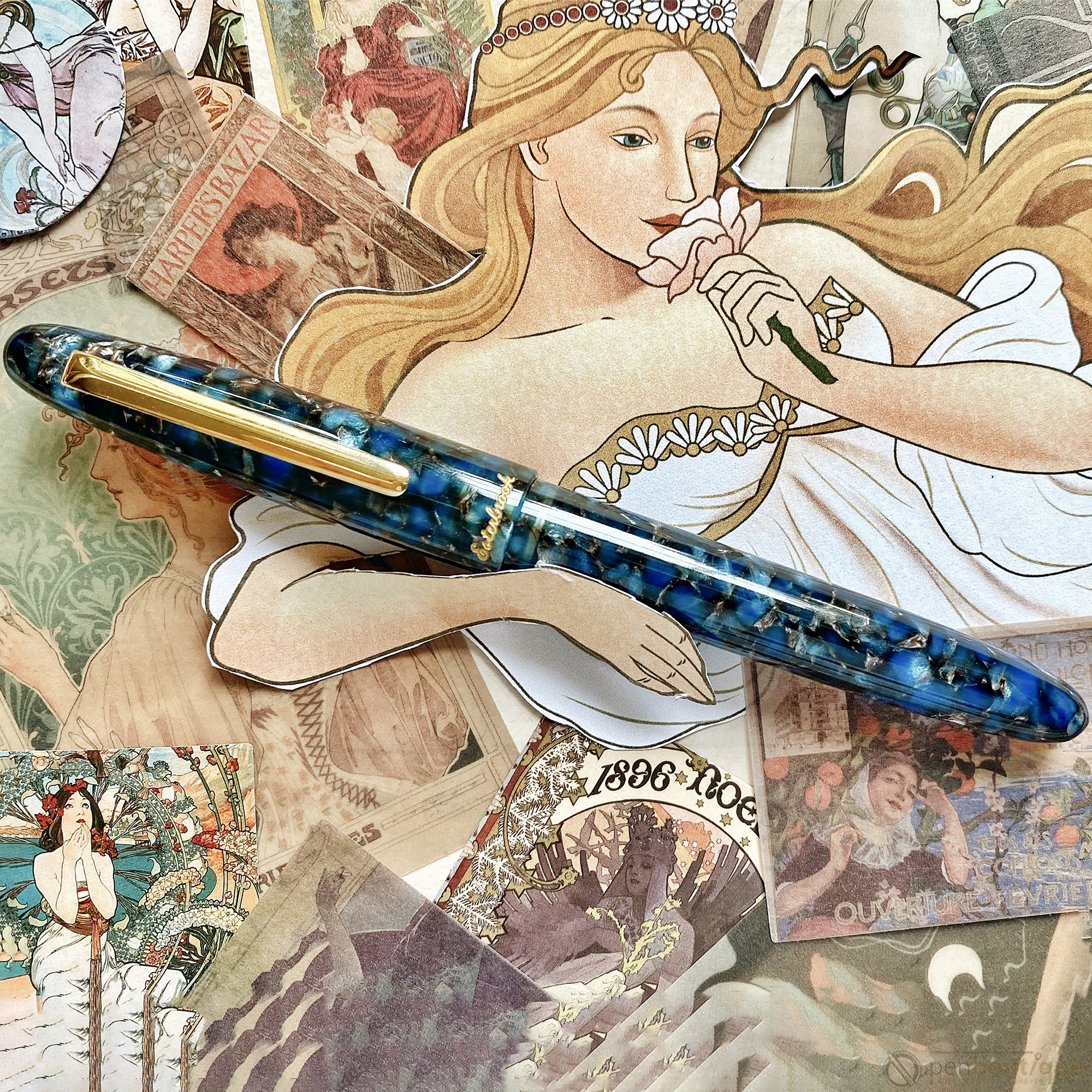 Esterbrook Estie OS Fountain Pen - Nouveau Bleu - Gold Trim - Pen Boutique Ltd