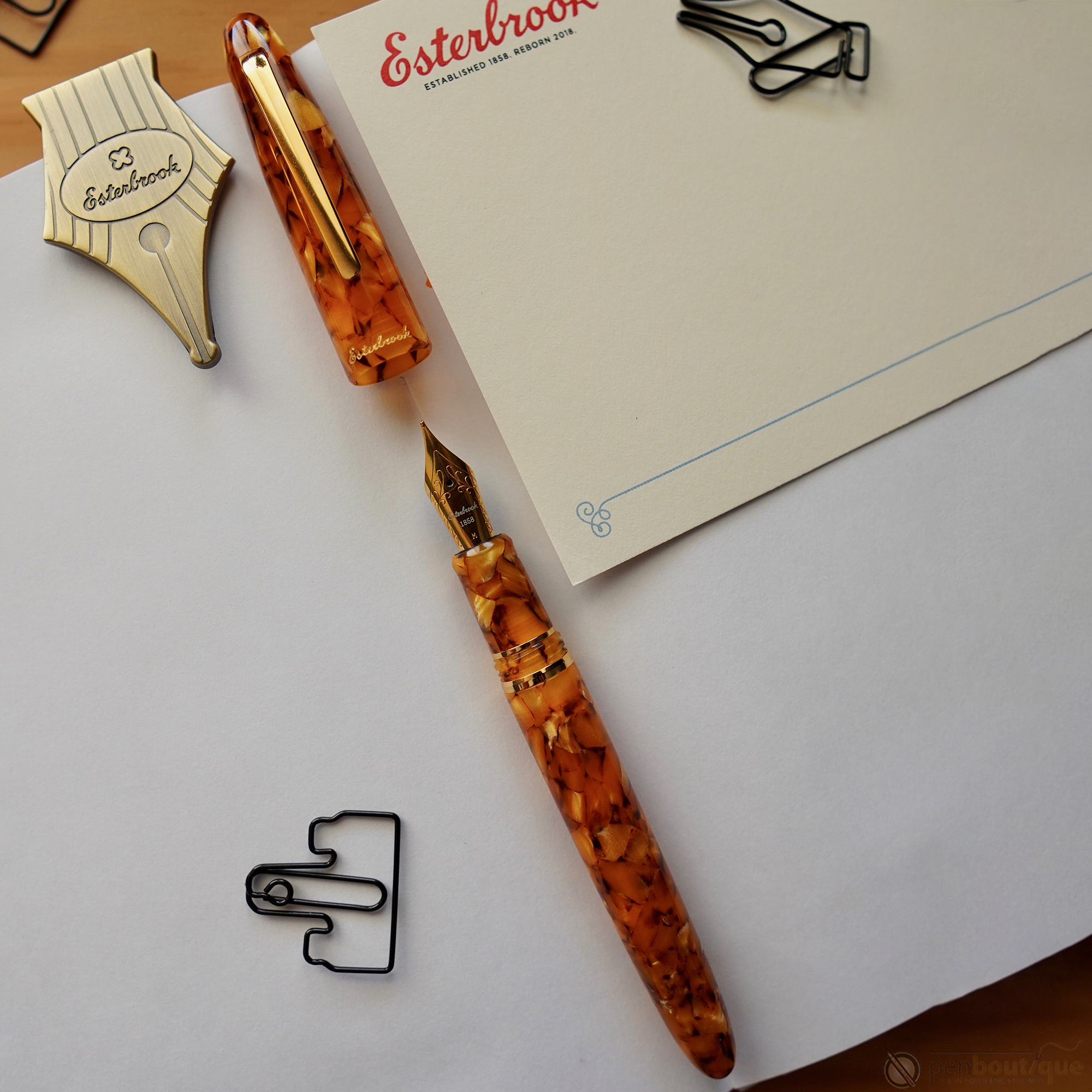 Esterbrook Estie Oversized Fountain Pen - Honeycomb - Gold Trim-Pen Boutique Ltd