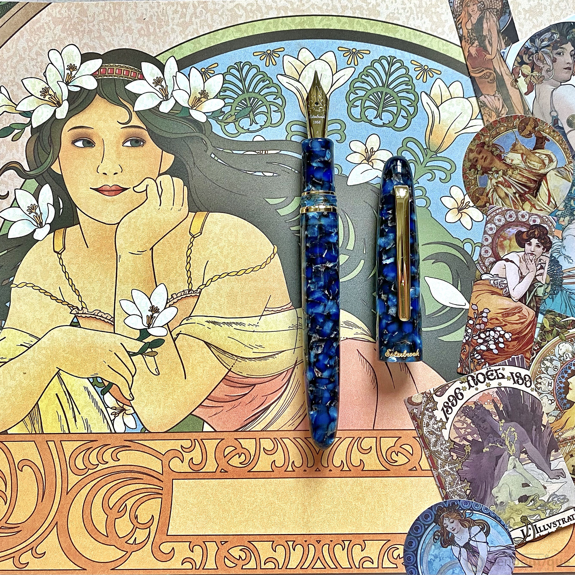 Esterbrook Estie OS Fountain Pen - Nouveau Bleu - Gold Trim - Pen Boutique Ltd