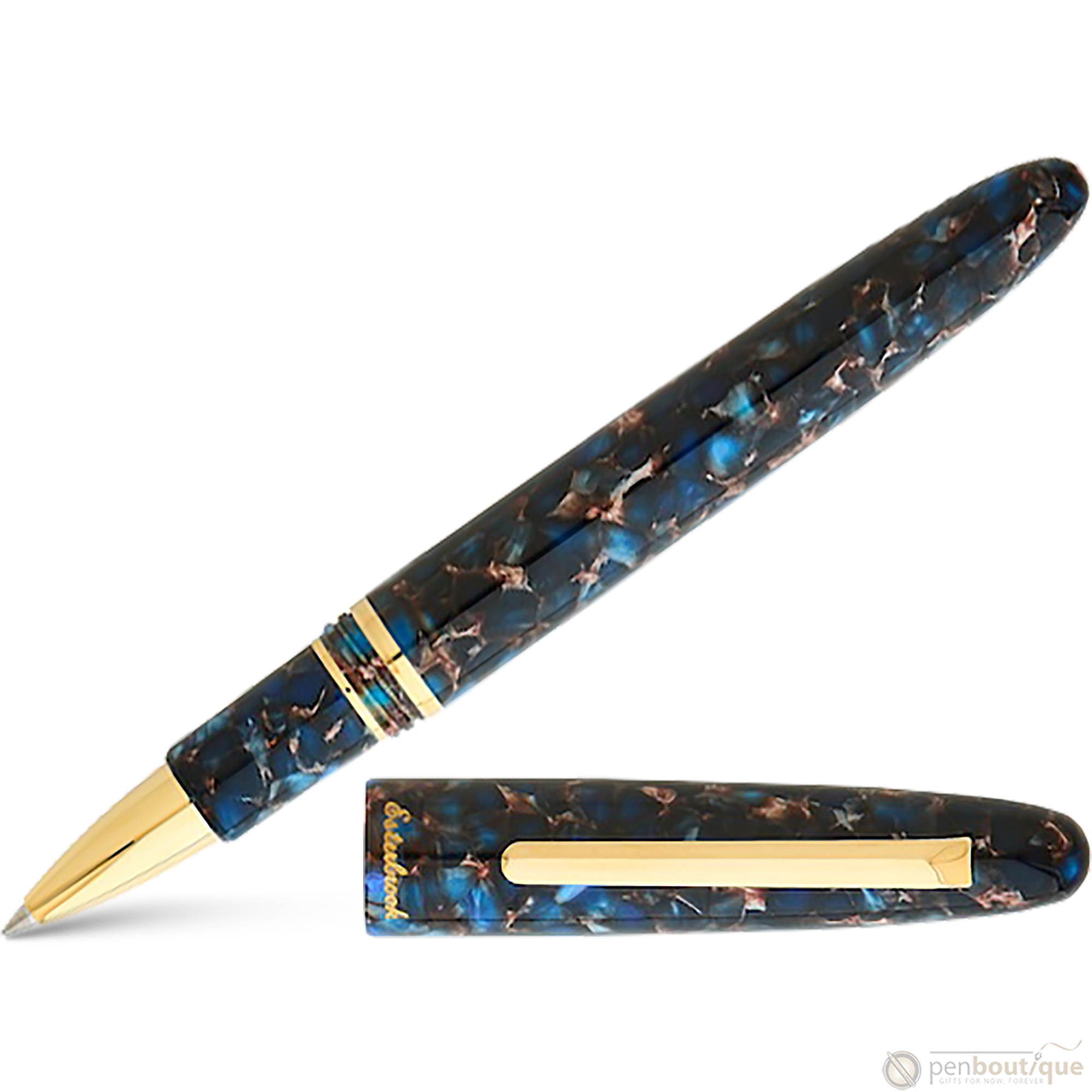 Esterbrook Estie Rollerball Pen - Nouveau Bleu - Gold Trim - Pen Boutique Ltd