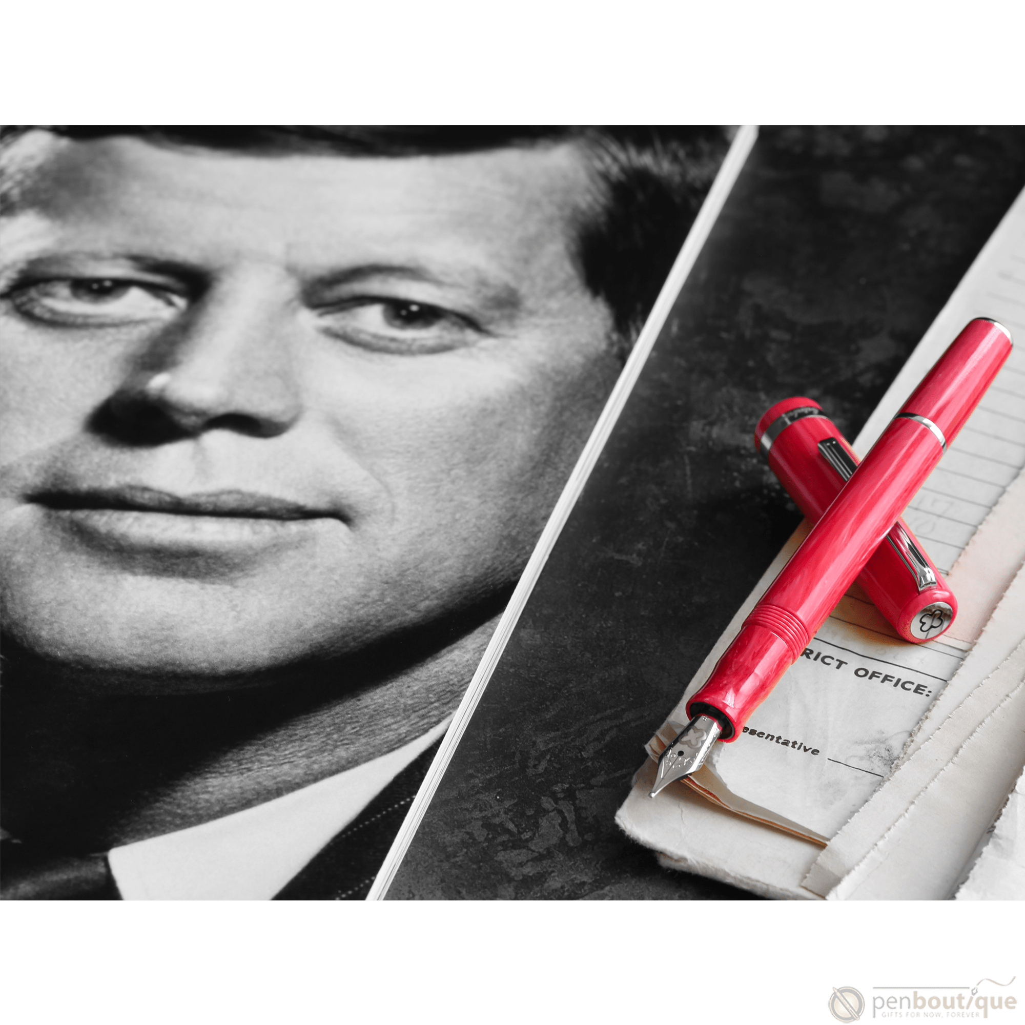 Esterbrook JR Fountain Pen - Carmine Red - Palladium Trim - Pocket - Pen Boutique Ltd