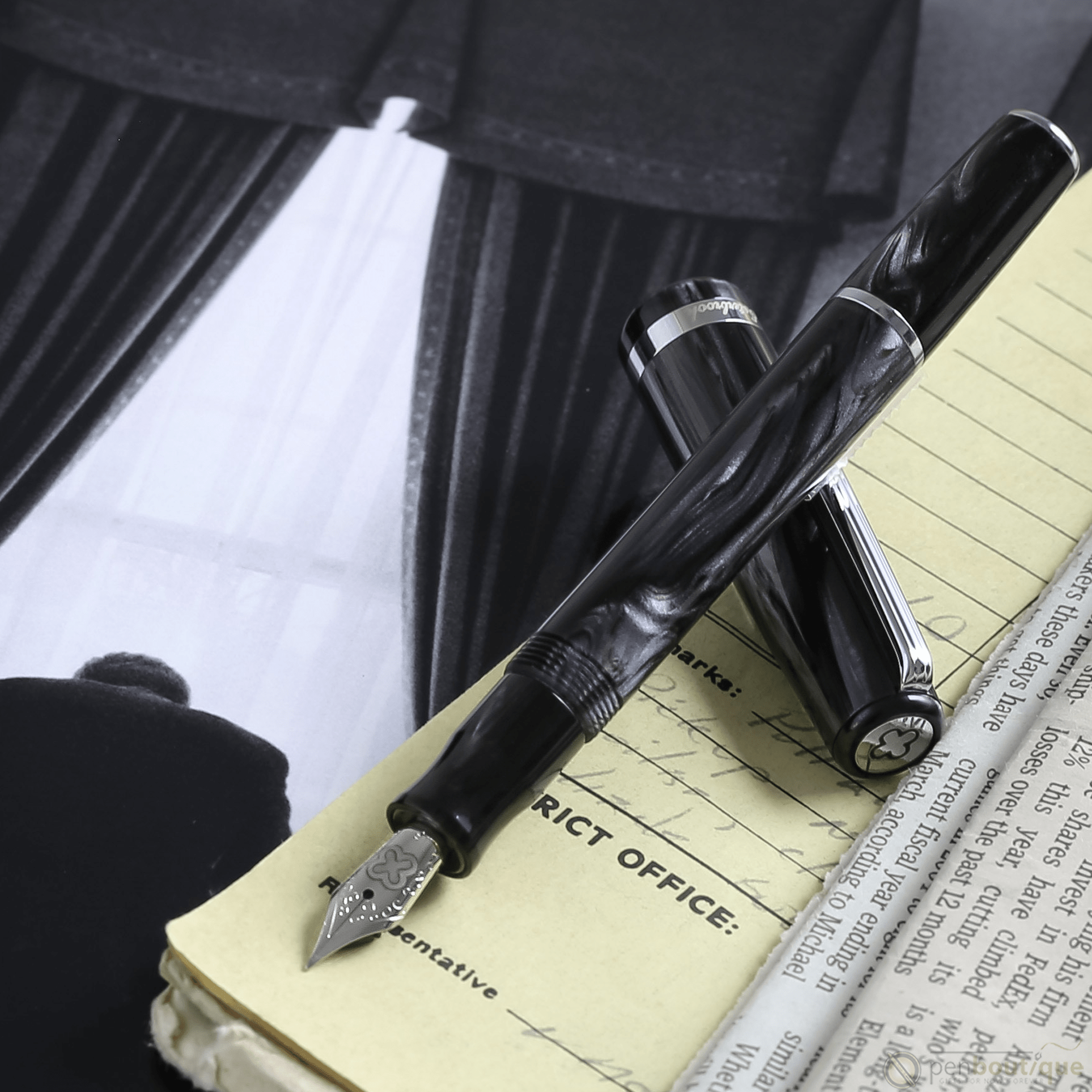 Esterbrook JR Fountain Pen - Tuxedo Black - Palladium Trim - Pocket - Pen Boutique Ltd