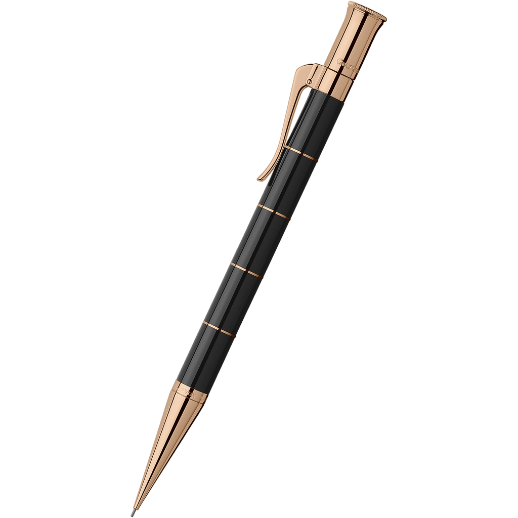 Graf von Faber-Castell Classic Anello Mechanical Pencil - Black with Rose Gold Trim - Pen Boutique Ltd