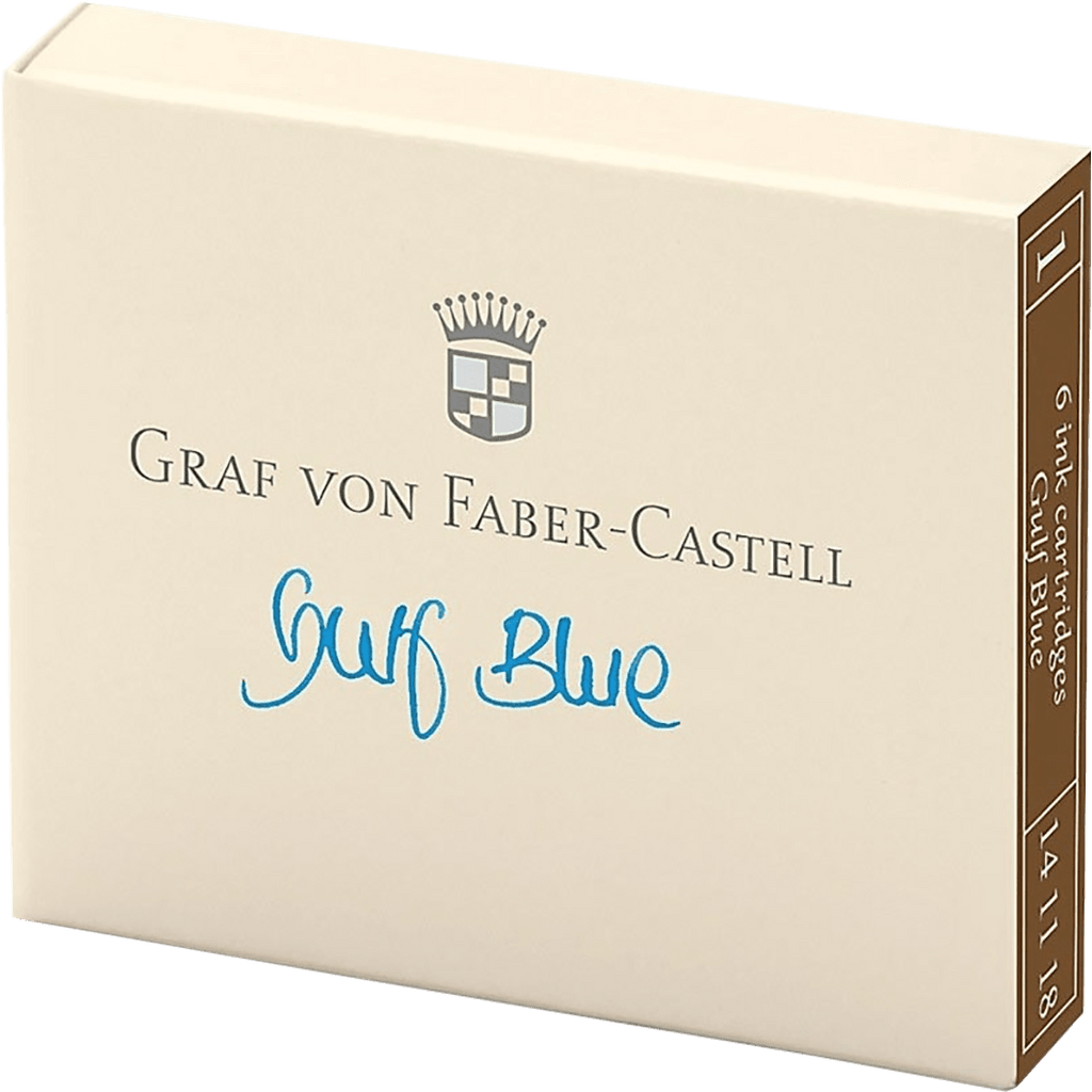 Graf Von Faber-Castell Ink Cartridges - Gulf Blue - 6/Box-Pen Boutique Ltd