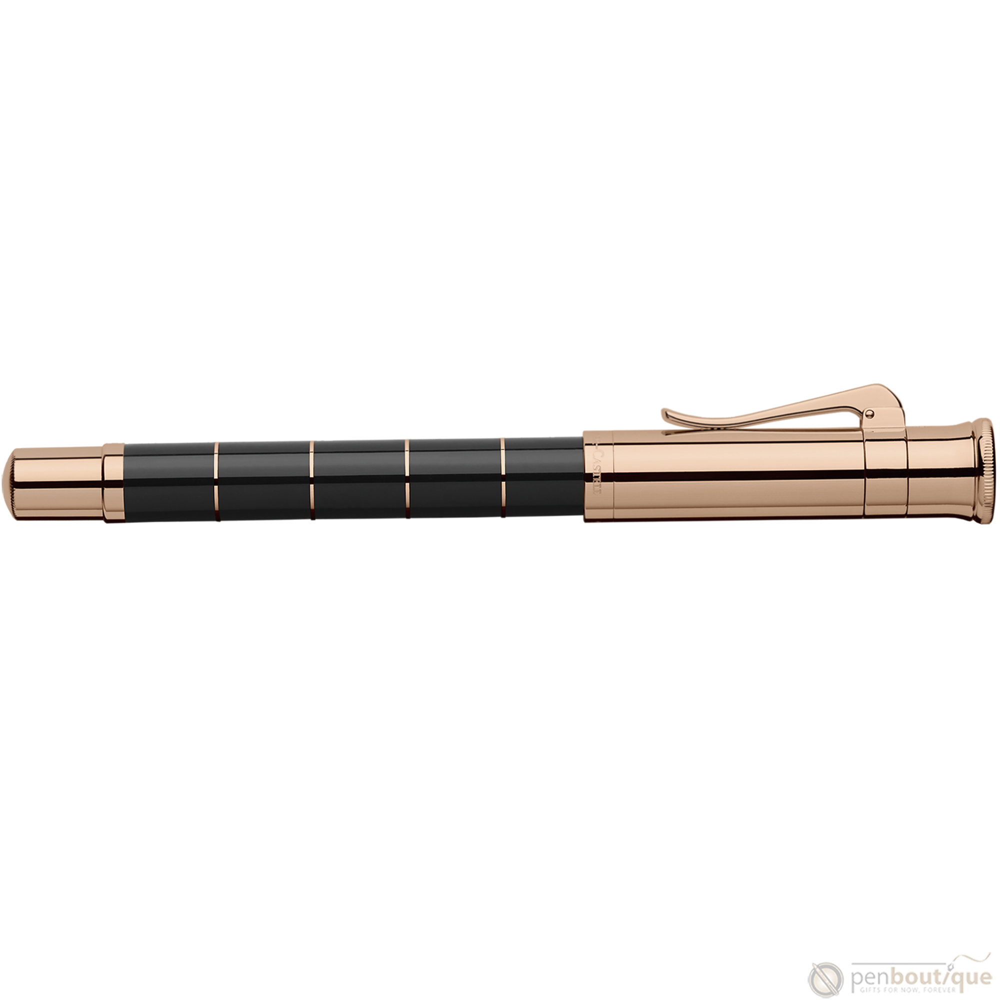 Graf von Faber-Castell Classic Anello Fountain Pen - Black with Rose Gold Trim-Pen Boutique Ltd