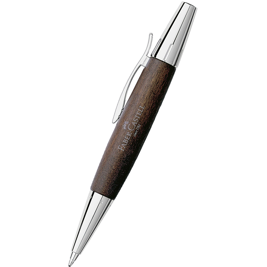 Faber-Castell Design E-Motion Dark Brown with Chrome Ballpoint Pen-Pen Boutique Ltd