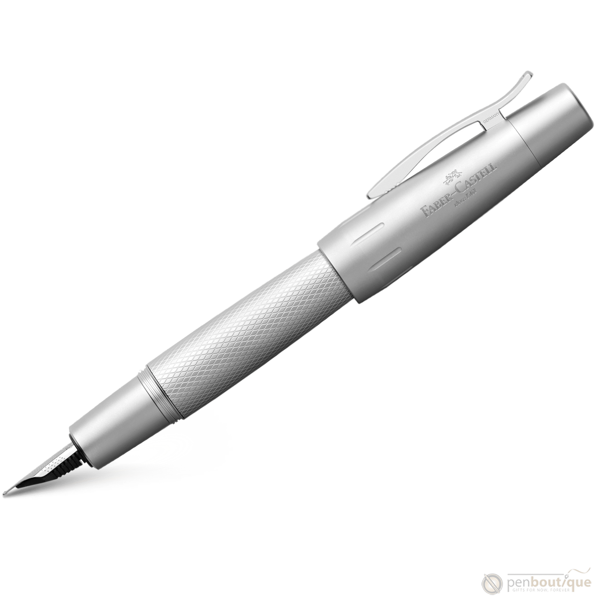 Faber-Castell Design E-Motion Fountain Pen - Pure Silver - Pen Boutique Ltd