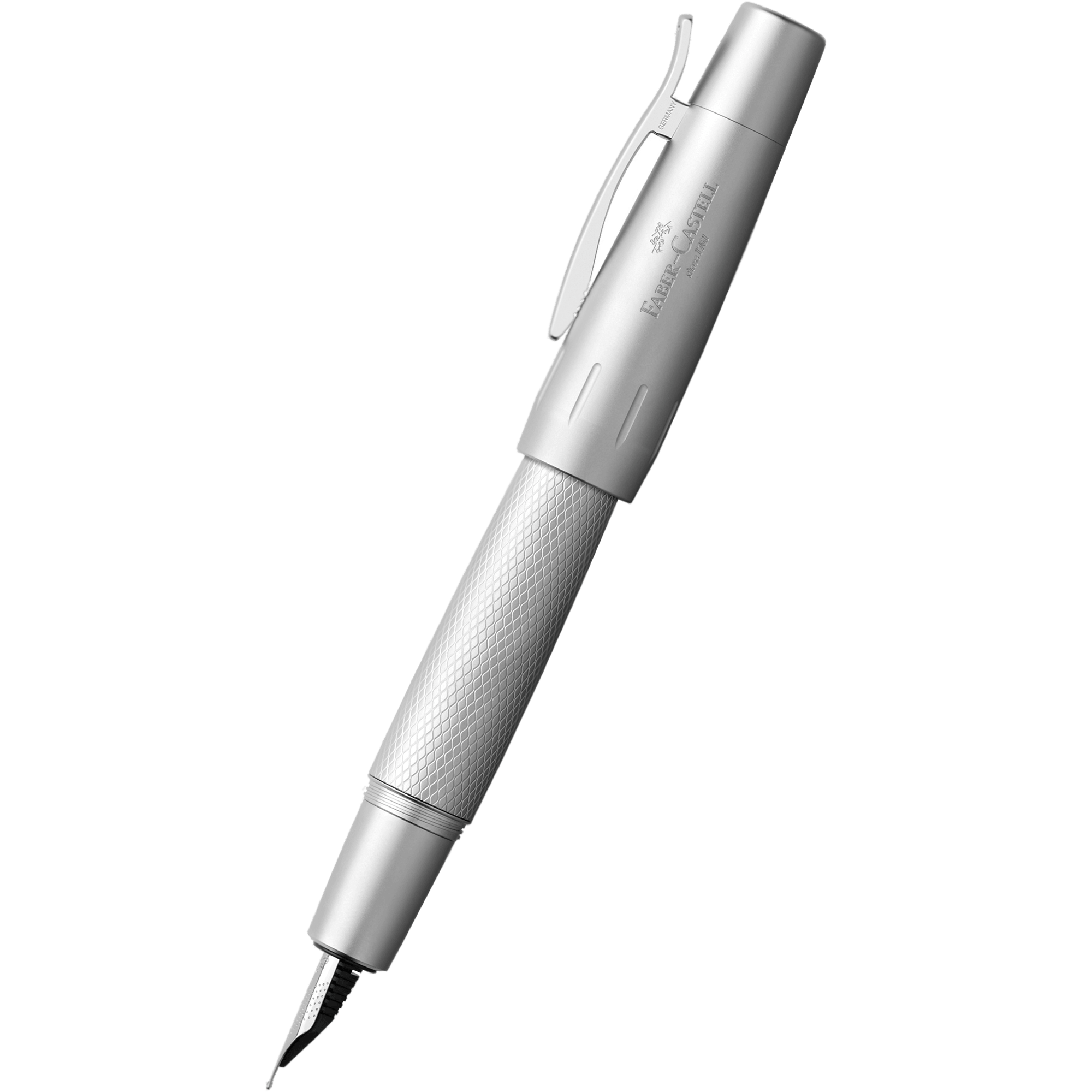 Faber-Castell Design E-Motion Fountain Pen - Pure Silver - Pen Boutique Ltd