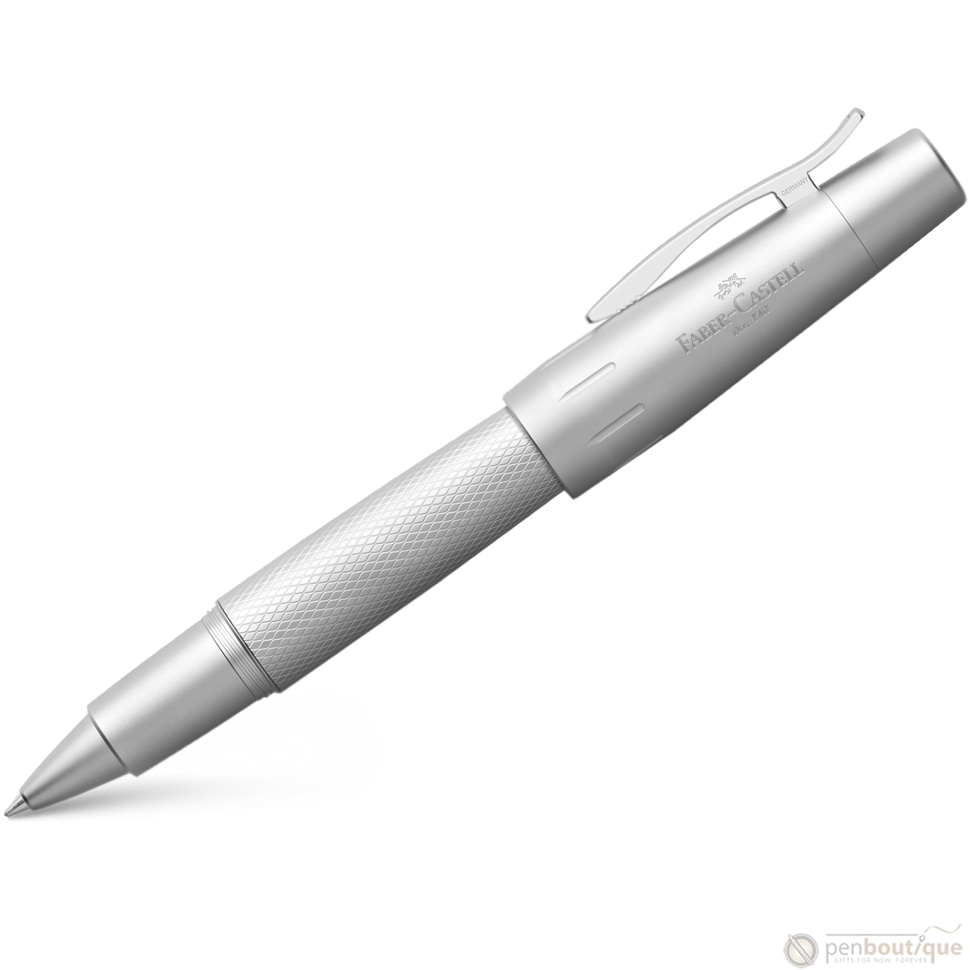 Faber-Castell Design E-Motion Rollerball Pen - Pure Silver - Pen Boutique Ltd