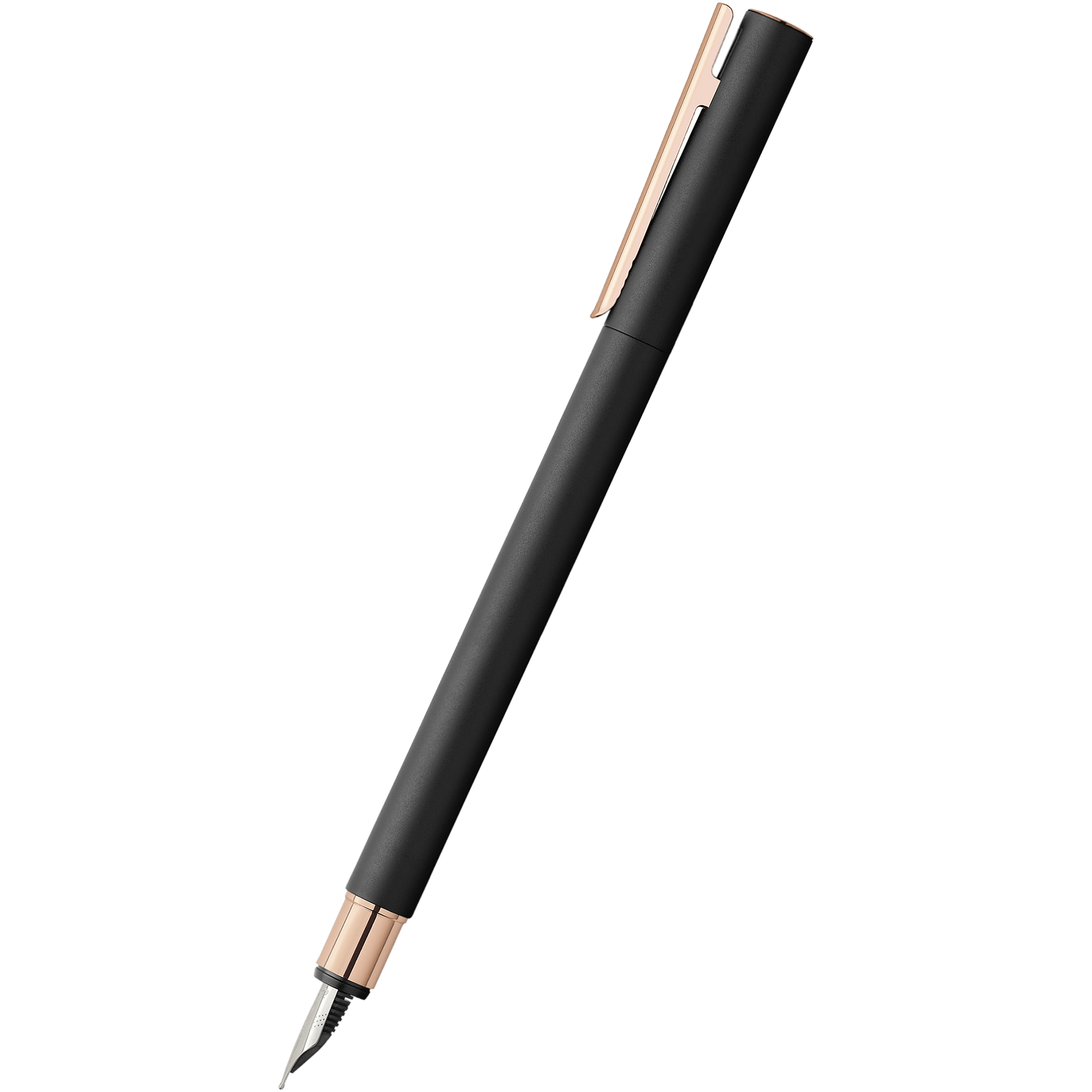 Faber-Castell NEO Slim Fountain Pen - Black Matte w/ Rose Gold - Pen Boutique Ltd