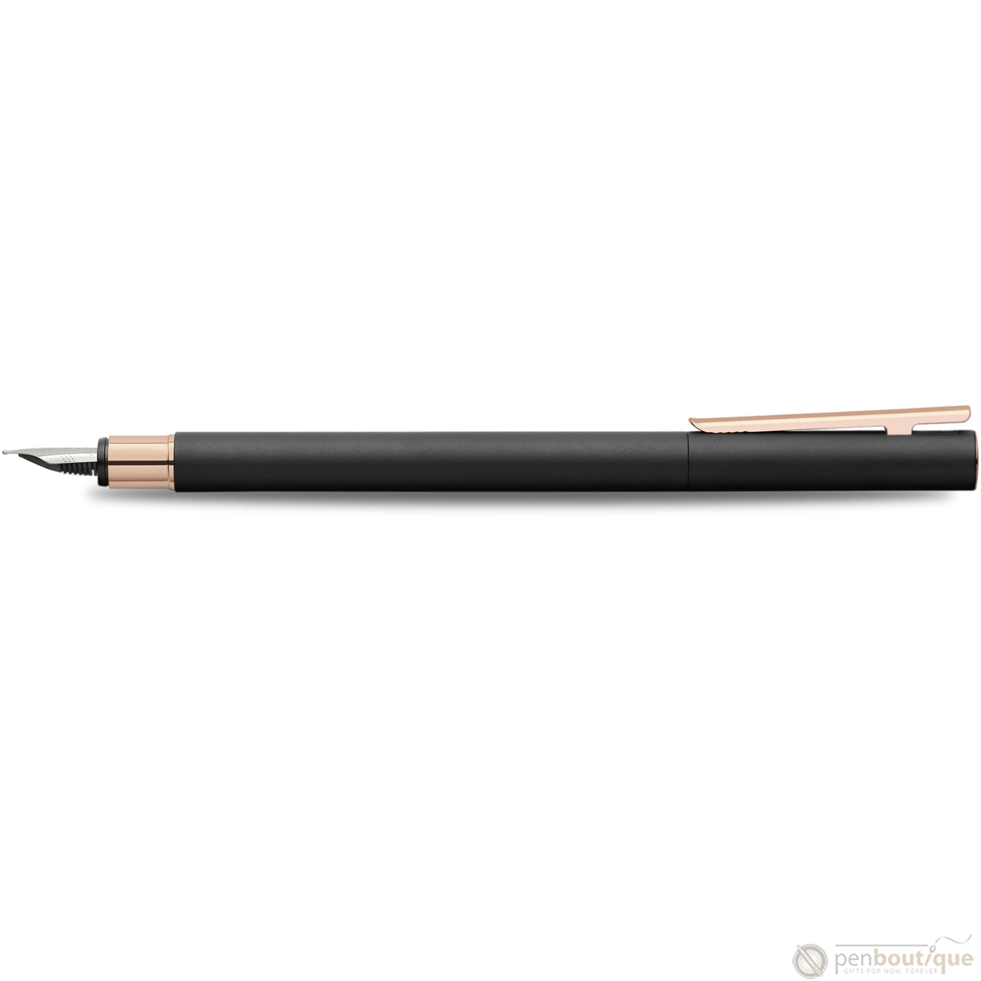 Faber-Castell NEO Slim Fountain Pen - Black Matte w/ Rose Gold - Pen Boutique Ltd