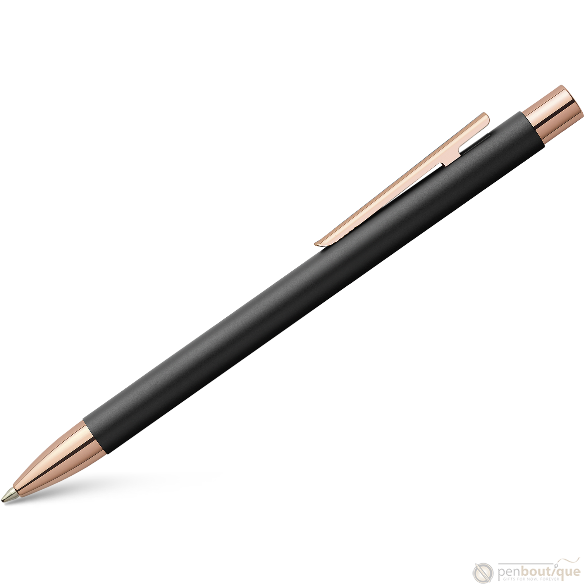 Faber Castell NEO Slim Ballpoint Pen - Black Matte w/ Rose Gold-Pen Boutique Ltd