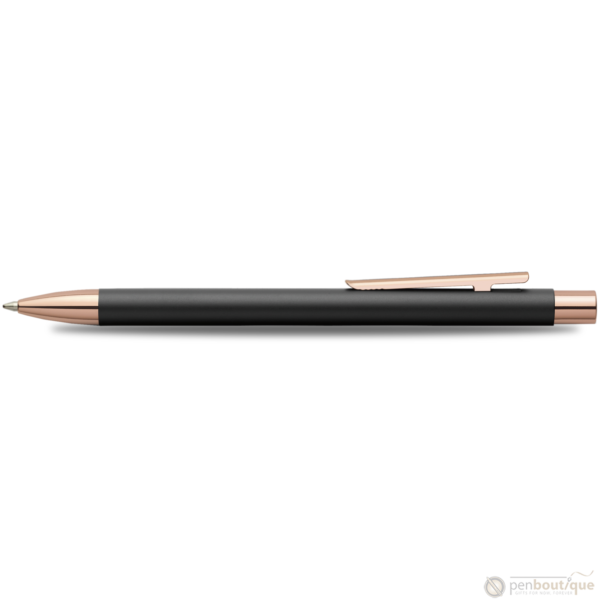 Faber Castell NEO Slim Ballpoint Pen - Black Matte w/ Rose Gold-Pen Boutique Ltd