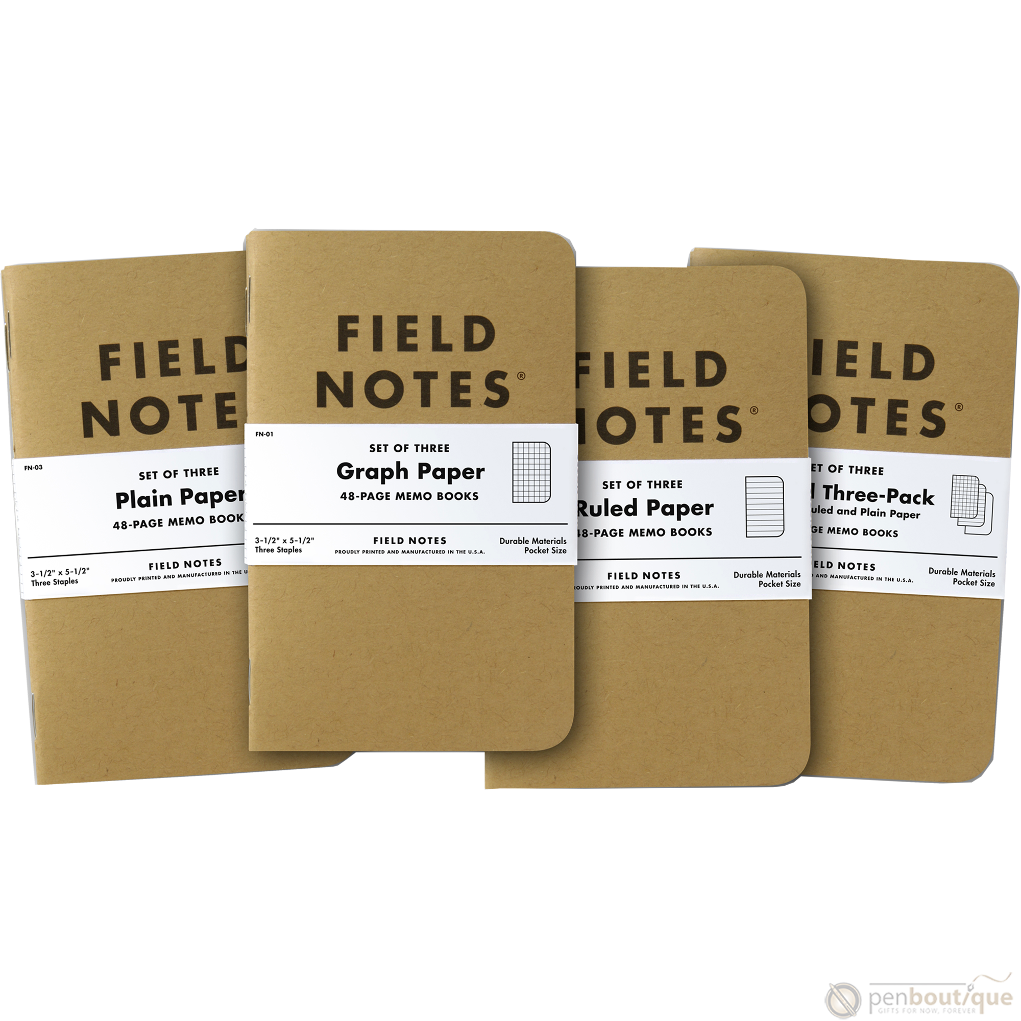 Field Notes Brand Original Ruled 3-pack 3½" × 5½"-Pen Boutique Ltd